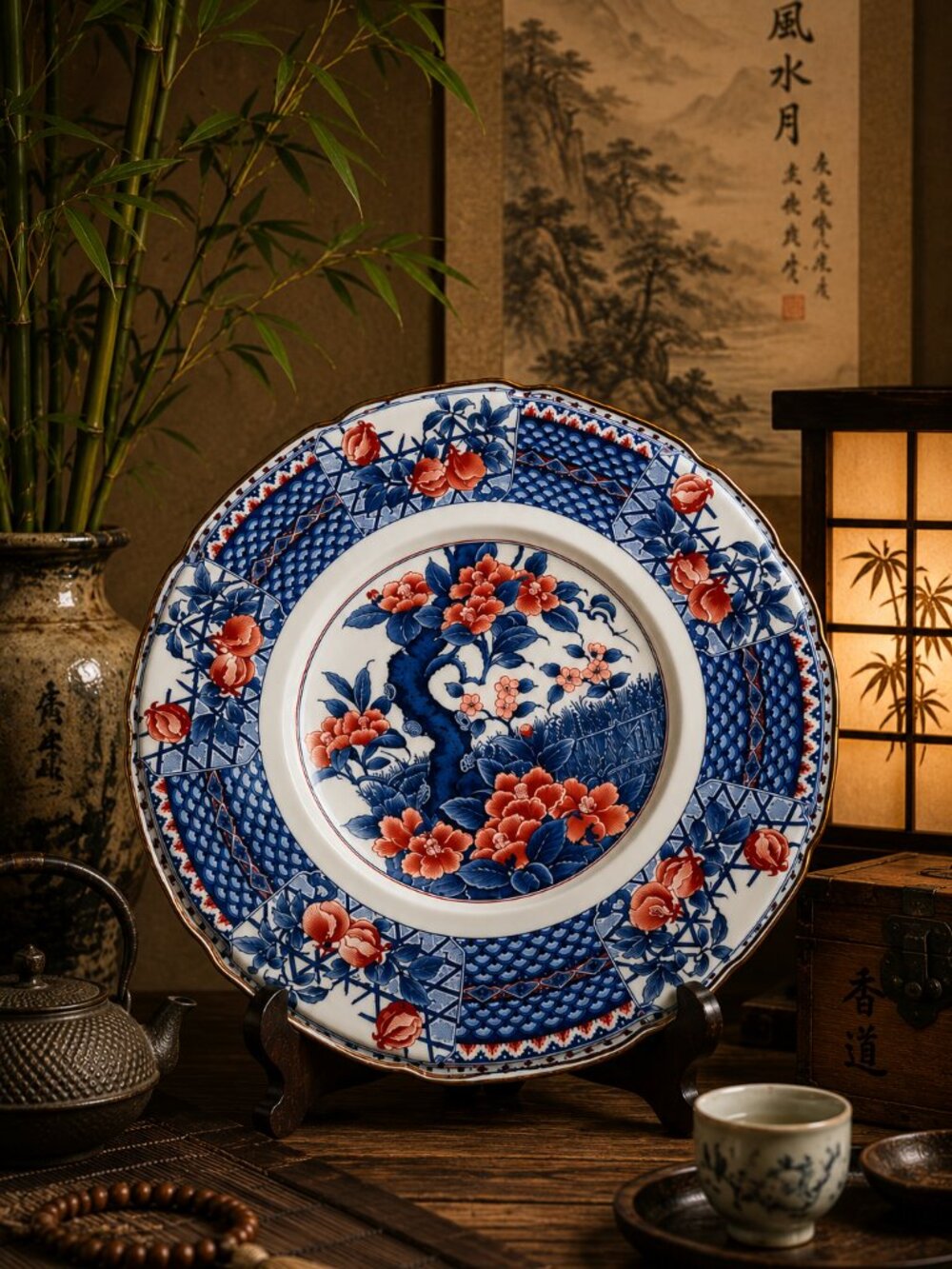 Vintage Toyo Japan "Indian Tree Imari Style Large Platter